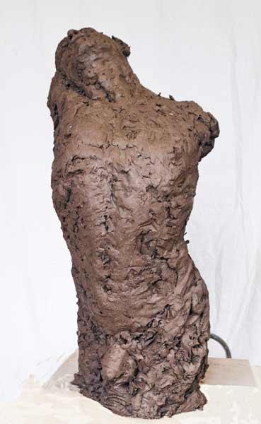 Nacera-KAINOU-Adam, birth of Adam, dynamic figurative sculpture, nude male torso