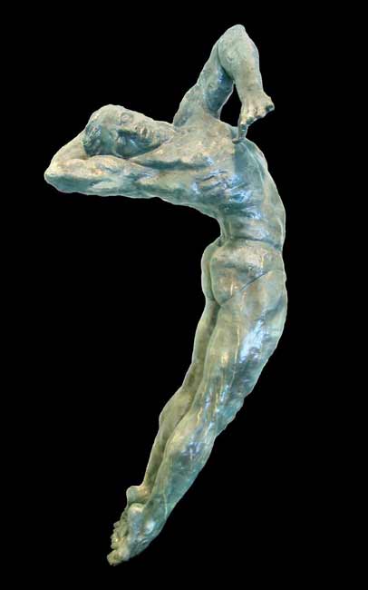 Marilyn-Ines-Rodriguez-diver, nude male figure sculpture
