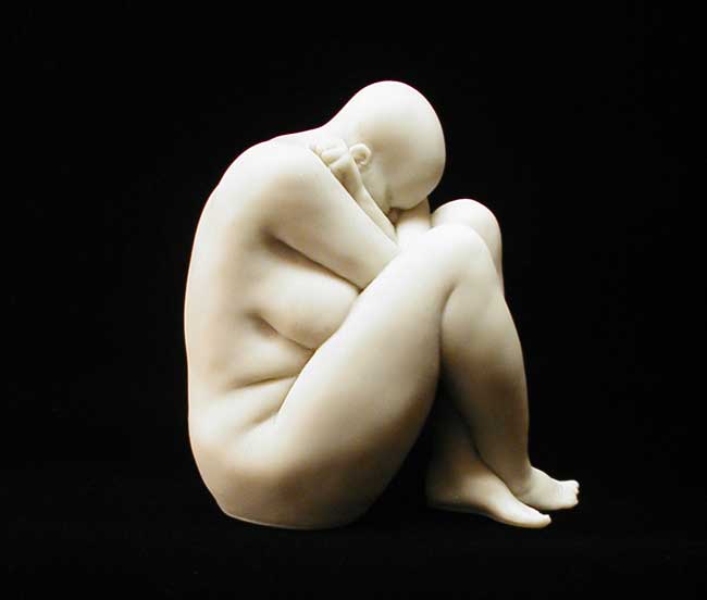 Eve-Shepherd-2Alone2, figurative sculpture nude woman marble resin